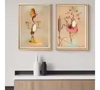 LMAIWANG Funny Dancing Frog Ballerina Vintage Illustrations Art Poster for Home Bedroom Entryway Wall & Tabletop Decor(80x120cmx2/Frameless)