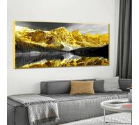 LMAIWANG Gold Mountain Landscape Wall Art Canvas Painting Scandinavian Black White Poster Prints Art for Modern Decor Picture(60x120cm/Frameless)