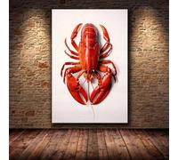 LMAIWANG Interesting Posters Delicious Fresh Sea Food Red Lobster Poster and Prints Canvas Painting Wall Art Pictures Decor 70x100cm Frameless