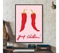 LMAIWANG Just Chillin Poster Self-adhesive Art Paper Sticker Coffee House Bar Room Wall Decor(30x45cm/Frameless)