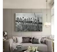 LMAIWANG Lunch Atop a Skyscraper Poster Black and White Canvas Wall Art Print Art Painting for Living Room Home Decor Cuadros(60x90cm/Frame)