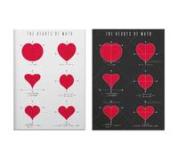 LMAIWANG Mathematical equation printing, math heart poster, math printing, science poster, geek printable art, classroom decor 70x100cmx2 Frameless