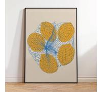 LMAIWANG Modern Simple Five Lemons In A Net Bag Wall Art Prints Canvas Painting Poster Picture Living Room Decor 60x90cm frame