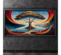 LMAIWANG Salvador Dali Stely Tree of Life Fantasy Forest Tree Modern Art Poster Canvas Painting Wall Print Picture Home Decor 40x80cm frame
