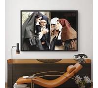 LMAIWANG Smoking Nuns Poster Colorized Women Canvas Painting Funny Wall Picture Strange Wall Decor Prints Home Decor(40x60cm/Frameless)