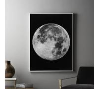 LMAIWANG Wall Art Canvas Painting Nordic Modern Minimalist Moon Decorative Style Home Room Planet Poster Pictures Artwork 60x80cm frame