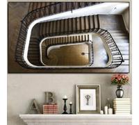LMAIWANG Winding Staircase From The Castle TV Show Poster Print Buildings Canvas Painting Wall Art Office Living Room Decor 50x70cm frame