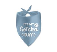 Lmaurrizt It's My Gotcha Day Dog Bandana Blue Dog Bandana Happy Gotcha Day Dog Adoption Day Dog Bandana for Dogs Pet Bandanas Accessories for Dog Lovers Pet Scarf, Medium, White