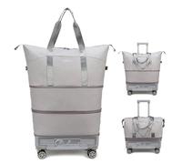 Lmbabter Rolling Suitcase 2025 Upgrade Expandable Duffel Bag with Detachable Wheels Carry-On Travel Luggage Convertible Large Weekend Bag, Grey, Carry-on, Modern