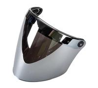 LMBN Motorcycle Helmet Visor Lens, 3-Snap Helmet for Peak Lens for Sun Shade Shield Wear Resistant for 3/4 Motorcycle Open Face Visor(Tea)(Silver)