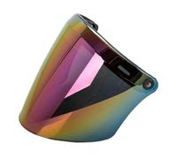 LMBN Motorcycle Helmet Visor Lens, 3-Snap Helmet for Peak Lens for Sun Shade Shield Wear Resistant for 3/4 Motorcycle Open Face Visor(Tea)(Colorful)
