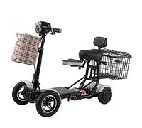 LMBXAIP 4 Wheeled Electric Mobility Scooters, Folding Mobility Scooters, Front And Rear Double Baskets, Double Disc Brakes For Adults Elderly Disabled Outdoor Travel,Black-15.6Ah/40km