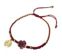 LMCIEZR Red Braided Rope Cinnabar Bracelet Purple Gold Sand Red Rope Fortune Bracelet Red Bracelet Protection Red String Bracelet Adjustable Braided Knot Kabbalah Bracelet with Amulet for Protection