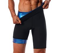 LMCOB Sweat Short Pants for Men Hot Thermo Sauna Compression High Waist Pants Workout Body Shaper Suit