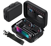 Lmcpa Storage Case for Nintendo Switch 2,Protective Hard Travel Carry Case for Switch 2 Camera,Console,Pro Controller and Other Switch 2 Accessories with 22 Game Cartridges and Shoulder Strap,Black