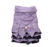 LMDO Dog Cat Dress Coat Jacket Dress Bow&Lace Design Pet Puppy Hoody Winter Warm Clothes Apperal(Purple,M)