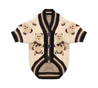 LMDO Dog Clothes For Small Dogs Winter Warm Dog Sweater Chihuahua French Bulldog Clothing Pet Items Knitted Cardigan Sweater(Black,L)