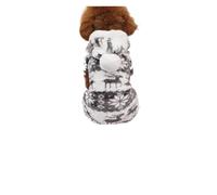 LMDO Dog Winter Clothes For Small Dogs Keep Warm Dog Clothes Pet Christmas Clothing Elk Print Dog Clothes Coral Velvet Four Colors(Gray,Chest 32cm Back 20cm)