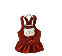 LMDO Pet Dog Dress Clothes Corduroy Vest Small Dog Puppy Cat Skirt Autumn Winter Pet Cute Costume Pet Clothes Coat Bear Dresses(Brown,XL)