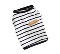 LMDO Striped Puppy Sleeveless Vest Spring Summer Pet Clothes For Small Dogs Pomeranian Chihuahua Pullovers Kitten T-shirts Outfits (Color : Black Striped, Size : M-suit 2.0-3.0kg)