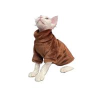 LMDO Turtleneck Cat Sweater Coat Winter Warm Hairless Cat Clothes Soft Fluff Pullover Shirt For Maine-Coon Cat Chihuahua Pet Clothing(Drak Coffee,XL)