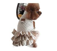 LMDO Warm Pet Dog Dress Vest Jacket For Dogs Cats Winter Chihuahua Yorkies Clothes Maltese Clothing Puppy Coat Costume For Pets Dogs(Beige Dress,XL)