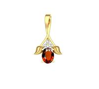 LMDPRAJAPATIS 3.00 Carat Natural Garnet Gemstone Engagement Gold Pendant For Women And Men |January Birthstone Necklace For Women