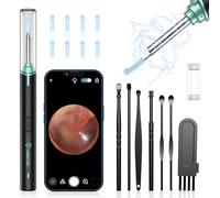 LMECHN Ear Wax Removal 1920P HD Digital Ear Camera Cleaner 3mm Visual Otoscope with 6 LED Lights Ear Wax Remover Equipped with 7 PCS Portable Cleaning Kit for Kids Students Adults (Black)