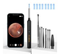 LMECHN Ear Wax Removal Kit 1296P HD Ear Wax Camera Cleaner 3.5mm Visual Wireless Otoscope with 6 LED Lights Portable USB Charging Ear Remover Cleaning Kit for iPhone, iPad and Android Smartphones