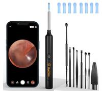 LMECHN Ear Wax Removal Kit 1296P HD Visual Ear Cleaner, 3.5mm Wireless Otoscope with 6 LED Lights, Portable USB Rechargeable Ear Cleaning Tool for iPhone, iPad & Android Smartphones