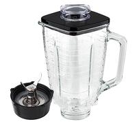 LMEI Replacement Parts 5-Cups Square Top Glass Jar Assembly With Blade，Compatible with Oster Classic Series Blender and Osterizer blender