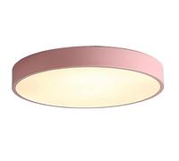 LMFKDA Nordicaron Color Led Ceiling Lights Modern Semi Flush Mount Ceiling Light for Bedroom Slim Dimmable Ceiling Lamps Round Flat Lights for Kitchen Hallway Living Room, Dining Room/Pink/40Cm