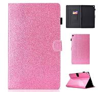LMFULM® Case for Amazon Fire HD 10 2015/2017 (10,1 Inch) PU Magnetic Cover Shining Case Sleep/Wake Function Stent Holster Leather Case Flip Cover for Amazon Fire HD 10 Pink