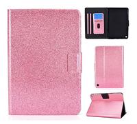 LMFULM® Case for Amazon Fire Max 11 (11 Inch) PU Leather Case Protective Shell with Auto Sleep/Wake Stand Shining Flip Cover Glitter Sparkle Pink
