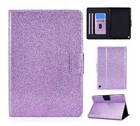 LMFULM® Case for Amazon Fire Max 11 (11 Inch) PU Leather Case Protective Shell with Auto Sleep/Wake Stand Shining Flip Cover Glitter Sparkle Purple
