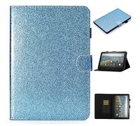 LMFULM® Case for Amazon Fire Max 11 (11 Inch) PU Leather Magnetic Glitter Sparkle Cover Shining Protective Shell with Sleep/Wake Stand Case Flip Cover Holster Blue