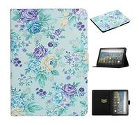 LMFULM® Case for Amazon Fire Max 11 13th Gen 2023 (11 Inch) PU Leather Protective Shell Smart Case with Sleep/Wake Stand Case Flip Cover Holster Purple Rose
