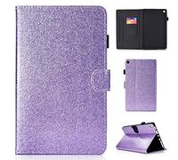 LMFULM® Case for Amazon Kindle Fire HD8 2016/2017 (8,0 Inch) PU Magnetic Cover Shining Case Sleep/Wake Function Stent Holster Leather Case Flip Cover for Amazon Kindle Fire HD8 Purple