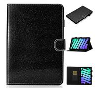 LMFULM® Case for Apple iPad 10th Gen 2022 (10.9 Inch) PU Leather Magnetic Glitter Sparkle Cover Shining Protective Shell with Sleep/Wake Stand Case Flip Cover Holster Black