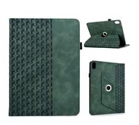 LMFULM® Case for Apple iPad (11th Gen A16 2025) (11 Inch) PU Leather Protective Shell with Sleep/Wake and 360° Rotation Stand Case Flip Cover Holster Building Block Print Green