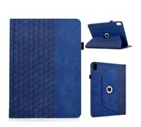 LMFULM® Case for Apple iPad Mini 7 (A17 Pro 2024) (8.3 Inch) PU Leather Protective Shell with Sleep/Wake and 360° Rotation Stand Case Flip Cover Holster Building Block Print Blue