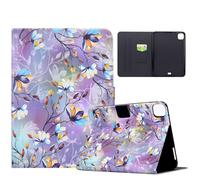 LMFULM® Case for Apple iPad Pro 11 1st/2nd/3rd/4th Gen 2018-2022 (11 Inch) PU Leather Protective Case Wallet with Sleep/Wake Stand Shell Flip Cover Holster Magnolia Pattern