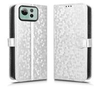LMFULM® Case for Asus Zenfone 12 Ultra AI2501 (6.78 Inch) PU Leather Case Magnetic Phone Protective Cover with Stand Wallet Holster Polka Dot Texture Silver