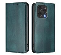 LMFULM® Case for Doogee N55 / N55 Plus (6.56 Inch) PU Leather Case Magnetic Adsorption Phone Protective Cover with Stand Retro Holster Anti-Theft Brush Wallet Dark Green