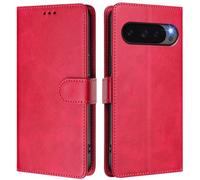 LMFULM® Case for Google Pixel 10 Pro XL (G45RY, GUL82, GYPW4) (6.8 Inch) PU Leather Case Magnetic Phone Protective Cover Wallet Stand Cover Flip Case Holster Rose Red