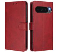 LMFULM® Case for Google Pixel 10 Pro XL (G45RY, GUL82, GYPW4) (6.8 Inch) PU Leather Case Magnetic Phone Protective Cover Wallet Stand Cover Flip Case Holster Red