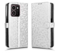 LMFULM® Case for HMD Skyline TA-1600 (6.55 Inch) PU Leather Case Magnetic Phone Protective Cover with Stand Wallet Holster Polka Dot Texture Silver