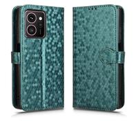 LMFULM® Case for HMD Skyline TA-1600 (6.55 Inch) PU Leather Case Magnetic Phone Protective Cover with Stand Wallet Holster Polka Dot Texture Green