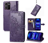LMFULM® Case for HMD Skyline TA-1600 (6.55 Inch) PU Leather Cover Magnetic Wallet Case Phone Protective Case Mandala Embossing Design Stent Function Flip Case Purple
