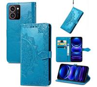 LMFULM® Case for HMD Skyline TA-1600 (6.55 Inch) PU Leather Cover Magnetic Wallet Case Phone Protective Case Mandala Embossing Design Stent Function Flip Case Blue